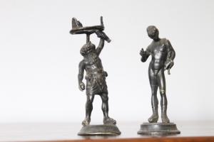 Antique bronze figures from the early 1800s depicting classical figures